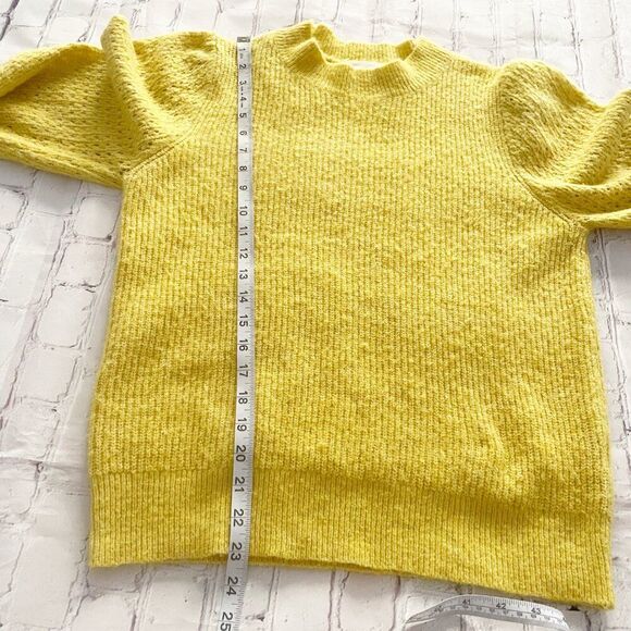 Womens Hearloom Yellow Bright Bishop Sleeve Cozy Comfy Knit Sweater Large Boho - Picture 8 of 11